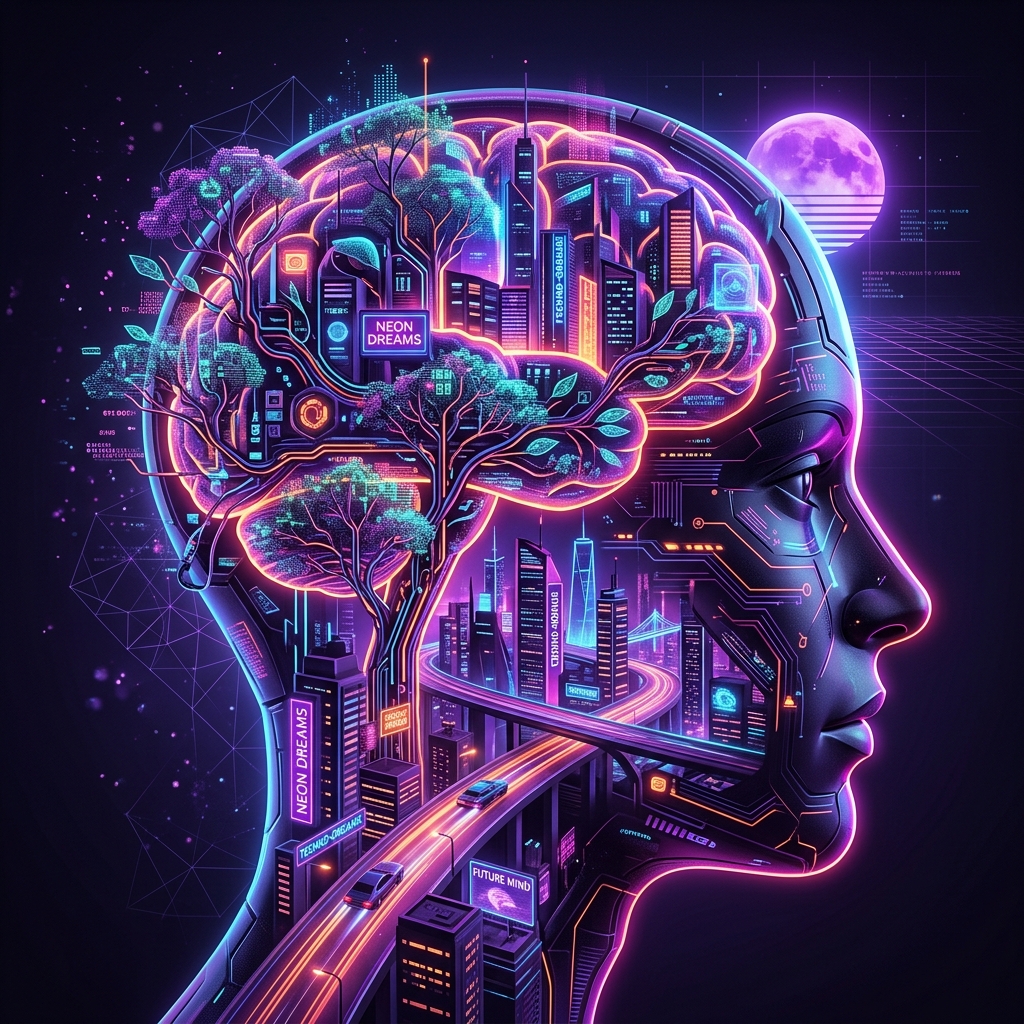 AI Cyberpunk Brain